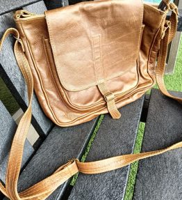 Tan Varsity Bag